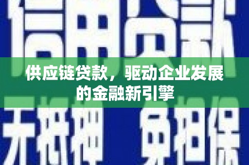 沧县供应链贷款，驱动企业发展的金融新引擎