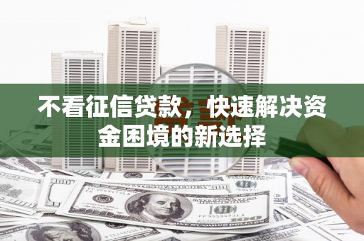 惠济不看征信贷款，快速解决资金困境的新选择