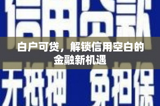 永济白户可贷，解锁信用空白的金融新机遇