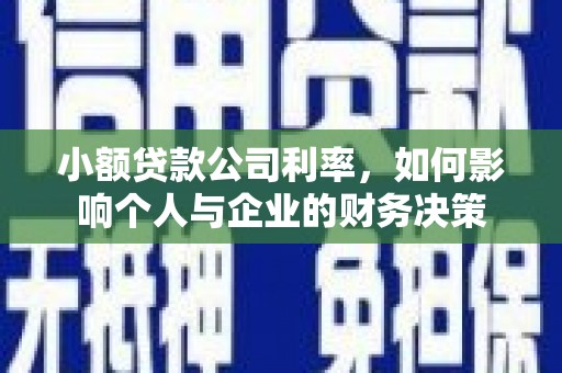 随州小额贷款公司利率，如何影响个人与企业的财务决策