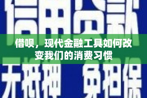 河西借呗，现代金融工具如何改变我们的消费习惯
