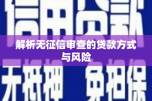 北港解析无征信审查的贷款方式与风险