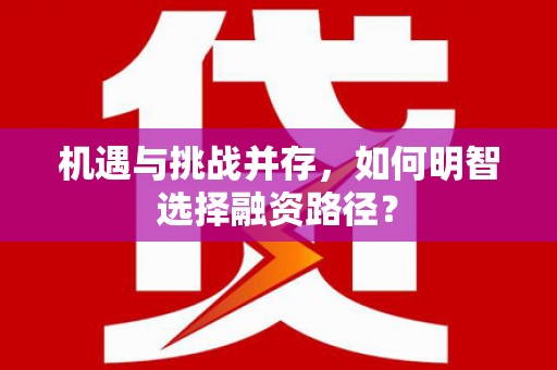 麻江机遇与挑战并存，如何明智选择融资路径？